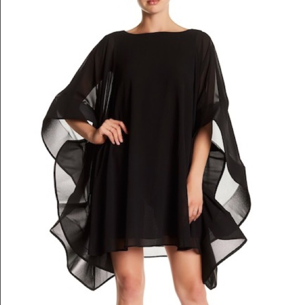 Ruffle Wide Sleeve Tunic Dress